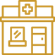 First aid cabinet icon with a cross, showing a book and a medicine bottle.